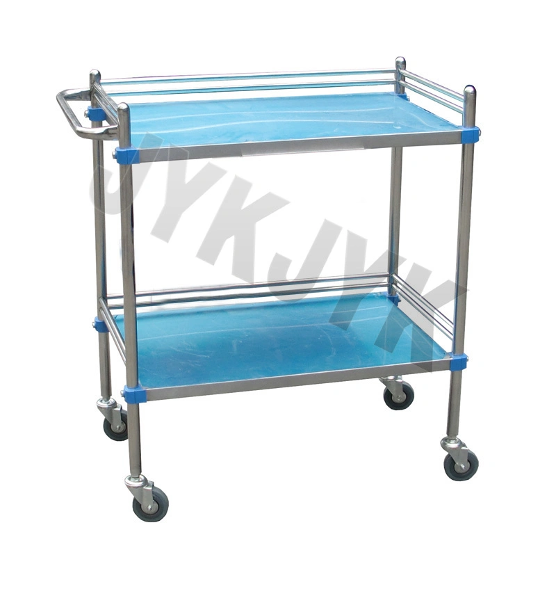 Medical Treatment Trolley with Three Shelves Dressing Trolley Medical Trolley